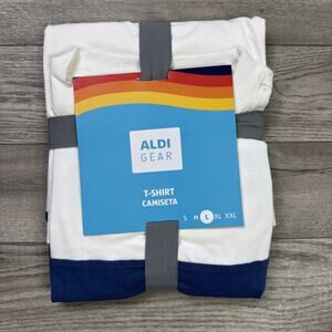 Aldi Gear Crewneck Tee Shirt Short White sz L